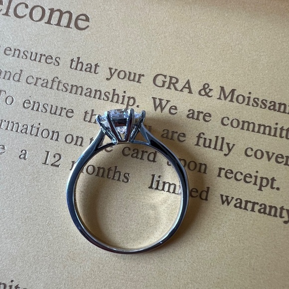 Moissanite Solitaire Ring – 1.00 CT (6.5mm), VVS1 D Color 925 Silver size 7 - Picture 5 of 7